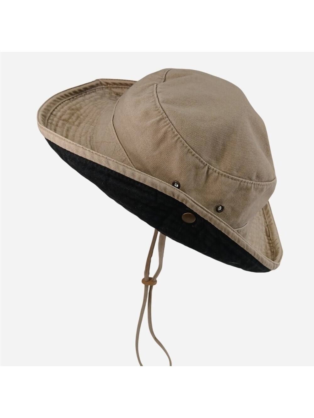 DPC Dorfman Pacific Co Khaki Bucket Sun Hat Large 100% Cotton Boonie Hiking Gorp
